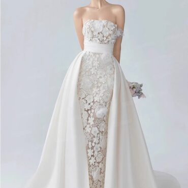 White Lace Wedding Dress-Tessa